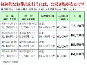 所沢市斎場での葬儀(市民外料金)